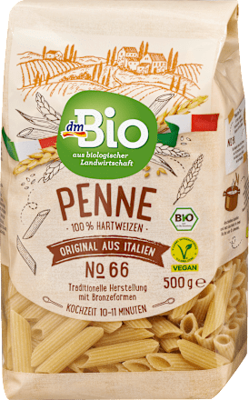 Packung dmBio Nudeln Penne aus Hartweizen No.66, 500 g